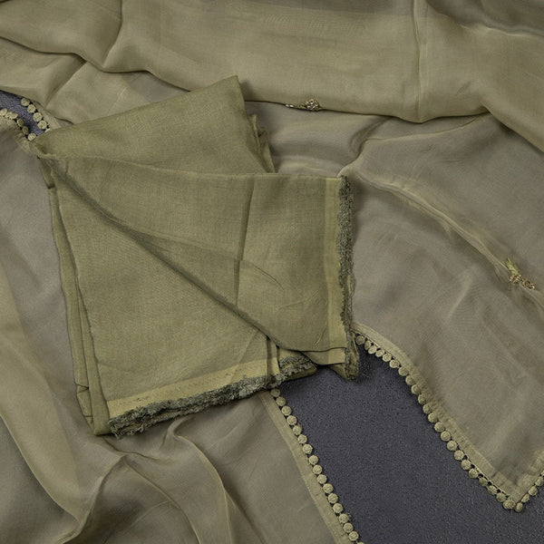 Mul Cotton Pista Green Unstitched Salwar Material With Dupatta