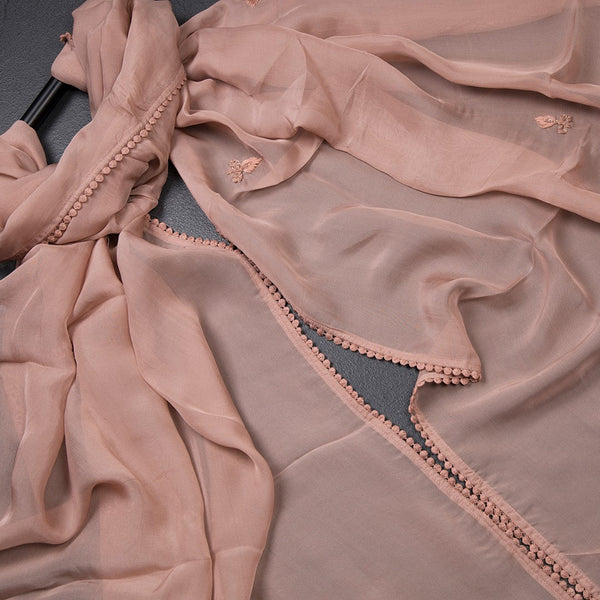 Mul Cotton Light Peach Unstitched Salwar Material With Dupatta