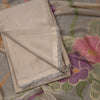 Mul Chanderi Cream Unstitched Salwar Material With Dupatta