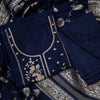 Mul Cotton Dark Blue Unstitched Salwar Material With Dupatta