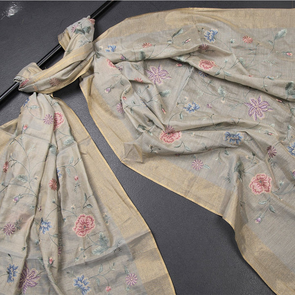 Tissue Shimmer Light Pista Green Unstitched Salwar Material With Dupatta