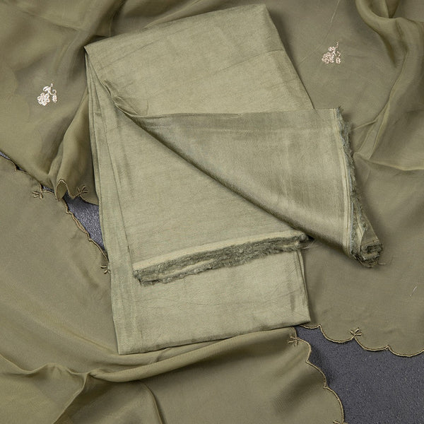 Mul Cotton Pista Green Unstitched Salwar Material With Dupatta 03