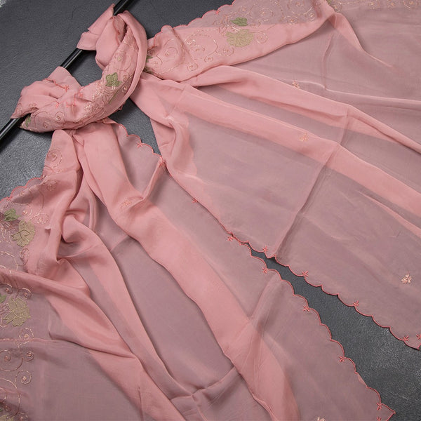 Mul Chanderi Onion Pink Unstitched Salwar Material With Dupatta 03