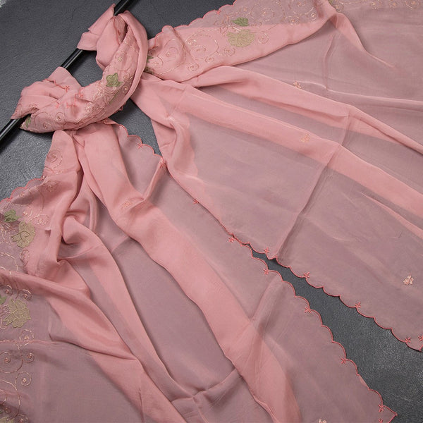 Mul Cotton Onion Pink Unstitched Salwar Material With Dupatta 03