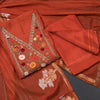 Mul Cotton Fanta Orange Unstitched Salwar Material With Dupatta
