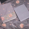 Mul Chanderi Lilac Purple Unstitched Salwar Material With Dupatta