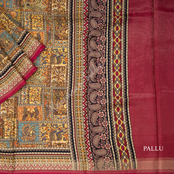 Modal Silk Multi Colour Printed Saree With Peacock Design