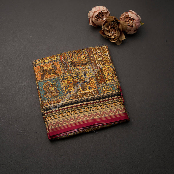 Modal Silk Multi Colour Printed Saree With Peacock Design