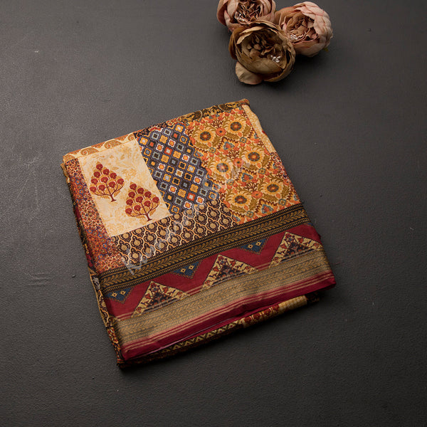 Modal Silk Multi Colour Floral Printed Saree 02