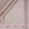 Semi Raw Silk Light Brown Thread Embroidered Saree