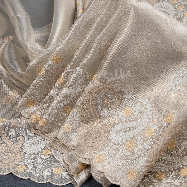 Kota Gold Thread Embroidered Saree