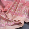 Semi Raw Silk Light Pink Thread Embroidered Saree