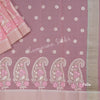 Semi Raw Silk Light Pink Thread Embroidered Saree