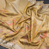Tissue Gold Thread Embroidered Saree With Tree Design
