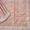 Tissue Rose Gold Thread Embroidered Saree With Tree Design