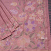 Semi Raw Silk Onion Pink Zari Checked Saree And Embroidered Border