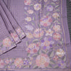 Semi Raw Silk Lavender Zari Checked Saree And Embroidered Border