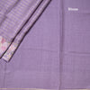 Semi Raw Silk Lavender Zari Checked Saree And Embroidered Border