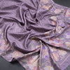 Semi Raw Silk Lavender Zari Checked Saree And Embroidered Border - Kumaran Silks