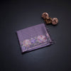 Semi Raw Silk Lavender Zari Checked Saree And Embroidered Border