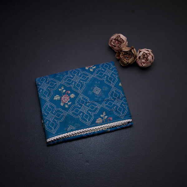 Kota Peacock Blue Thread Embroidered Saree