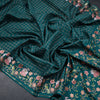 Semi Raw Silk Peacock Green Zari Checked Saree And Embroidered Border