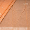 Semi Linen Peach Zari Worked Saree
