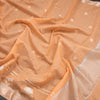 Semi Linen Peach Zari Worked Saree