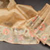 Organza Gold Saree With Applique Work
