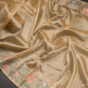 Organza Gold Saree With Applique Work - Kumaran Silks
