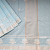 Semi Linen Light Blue Zari Worked Saree