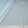 Semi Linen Light Blue Zari Worked Saree