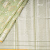 Organza Pista Green Floral Zari Worked Saree
