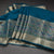 Silk Cotton Peacock Blue Plain Saree With Paithani Border