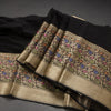 Silk Cotton Black Plain Saree With Paithani Border