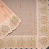 Kota Peach Saree With Applique Work