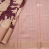 Semi Tussar Wine Floral Printed Saree
