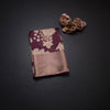Semi Tussar Wine Floral Printed Saree