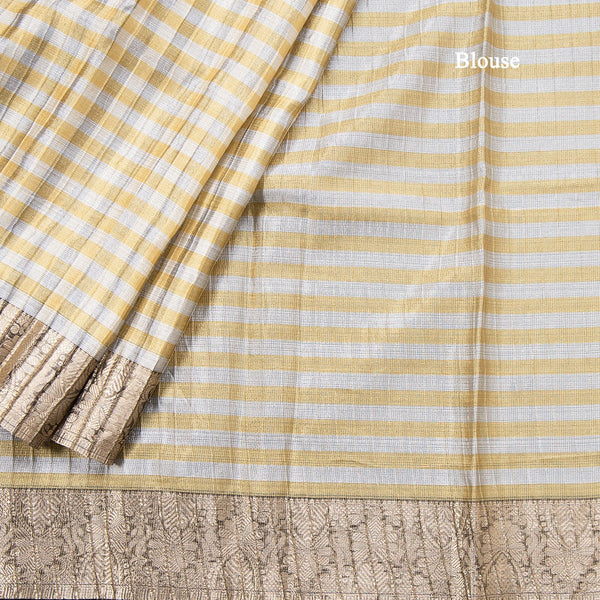 Tissue Multi Colour Checked Saree