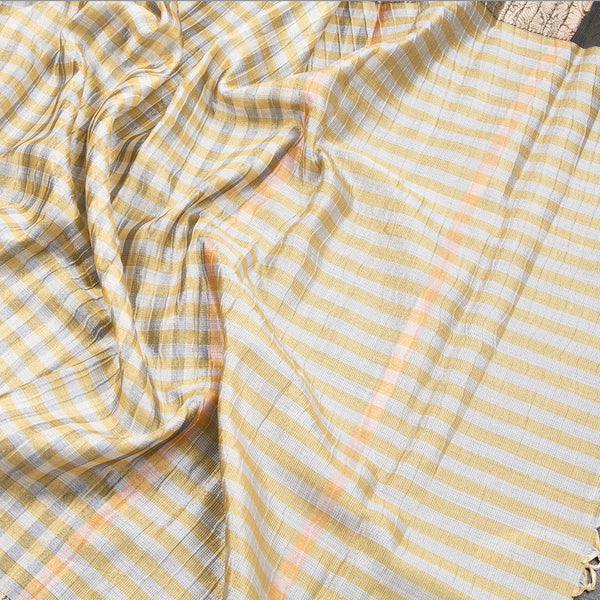 Tissue Multi Colour Checked Saree