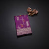 Semi Kataan Magenta Purple Zari Worked Saree