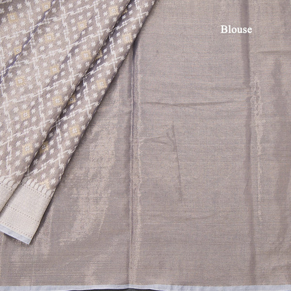 Tissue Grey Embossed Saree