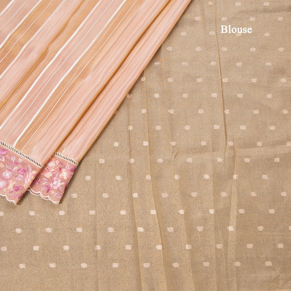 Tissue Multi Colour Zari Stripes With Thread Border Saree 02