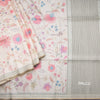 Tussar Cream Floral Printed Saree