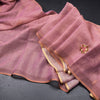 Linen Onion Pink Thread Work Saree