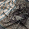 Tussar Dark Grey Checked Saree