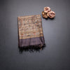 Tussar Dark Purple Checked Saree