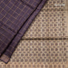 Tussar Dark Purple Checked Saree