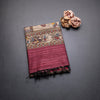 Raw Silks Maroon Kalamkari Handloom Printed Saree