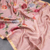 Tussar Light Onion Pink Printed Saree With Zari Border - Kumaran Silks